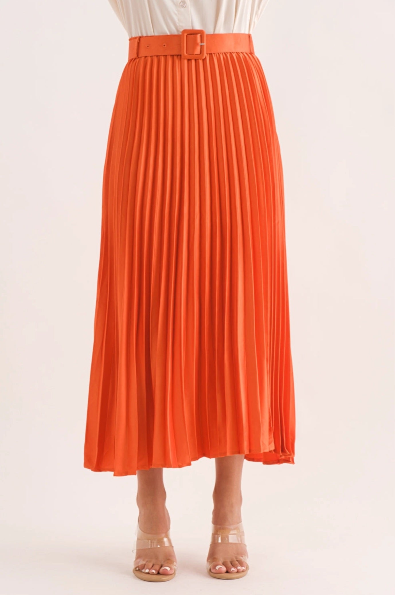 Satin Pleated Skirt