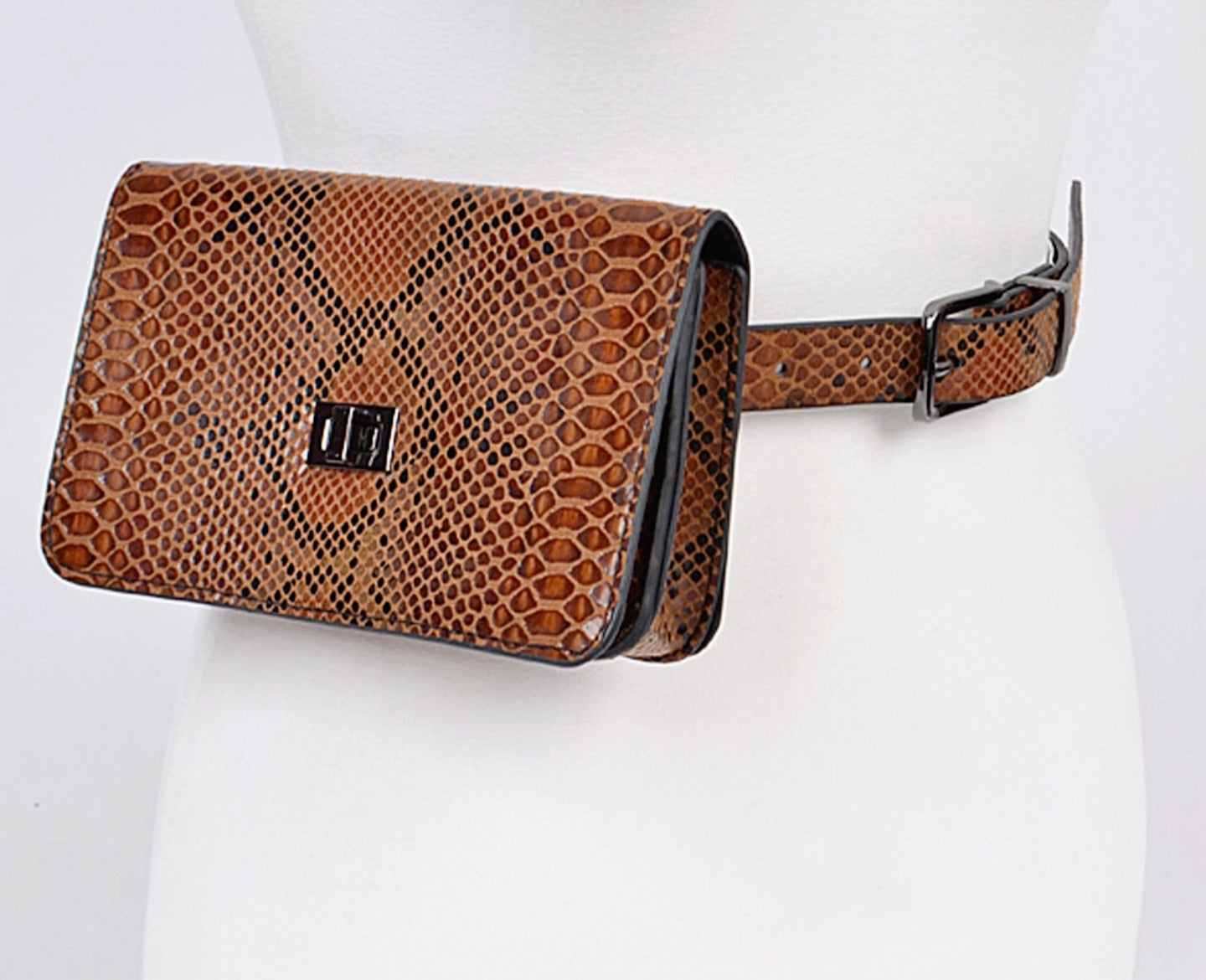 Faux Snakeskin Bag Belt