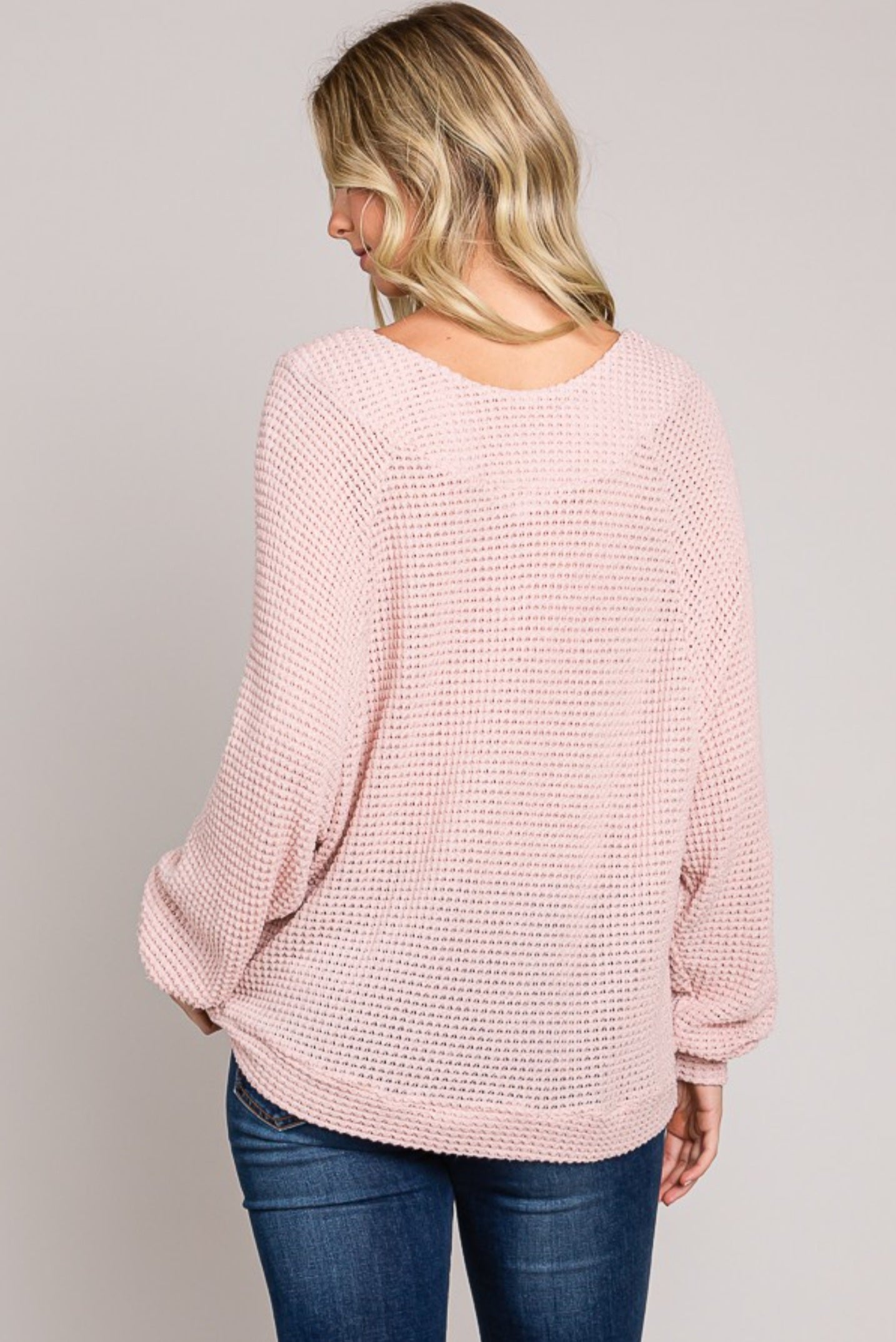 Long Sleeve Blouson Knit Top