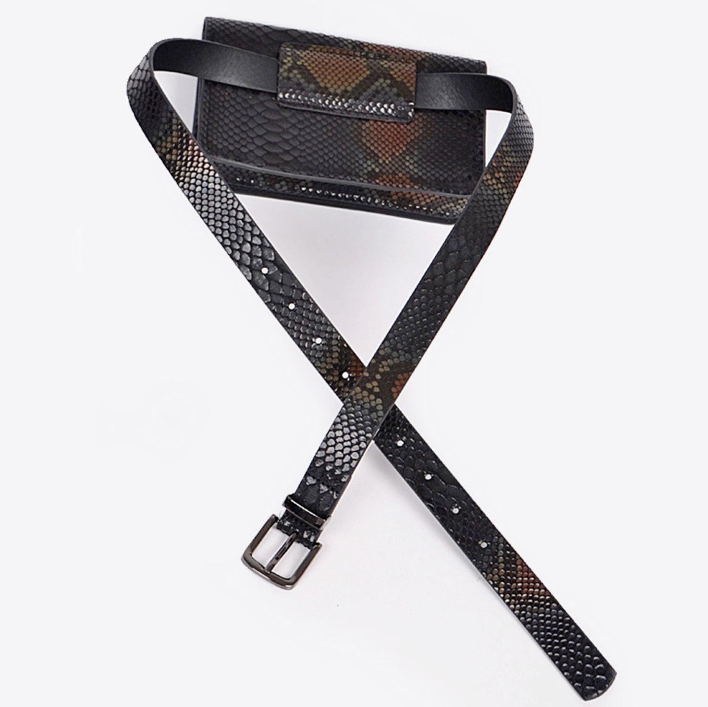 Faux Snakeskin Bag Belt