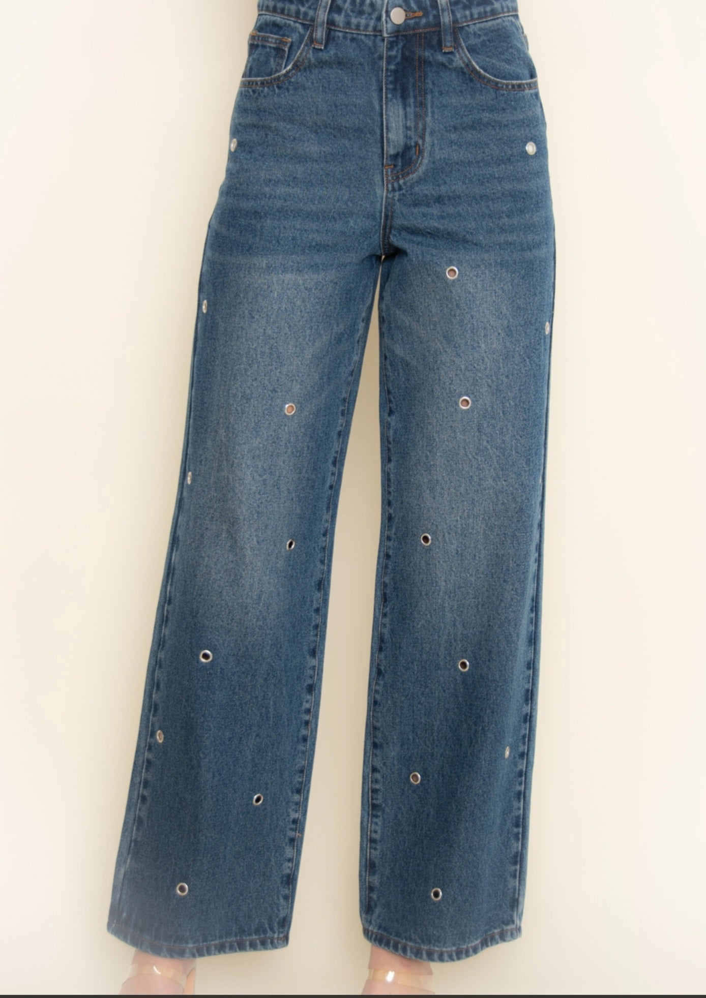 Denim Jeans w/Grommets