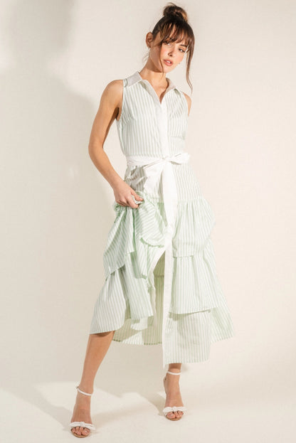 Ruffled Button Down Dress