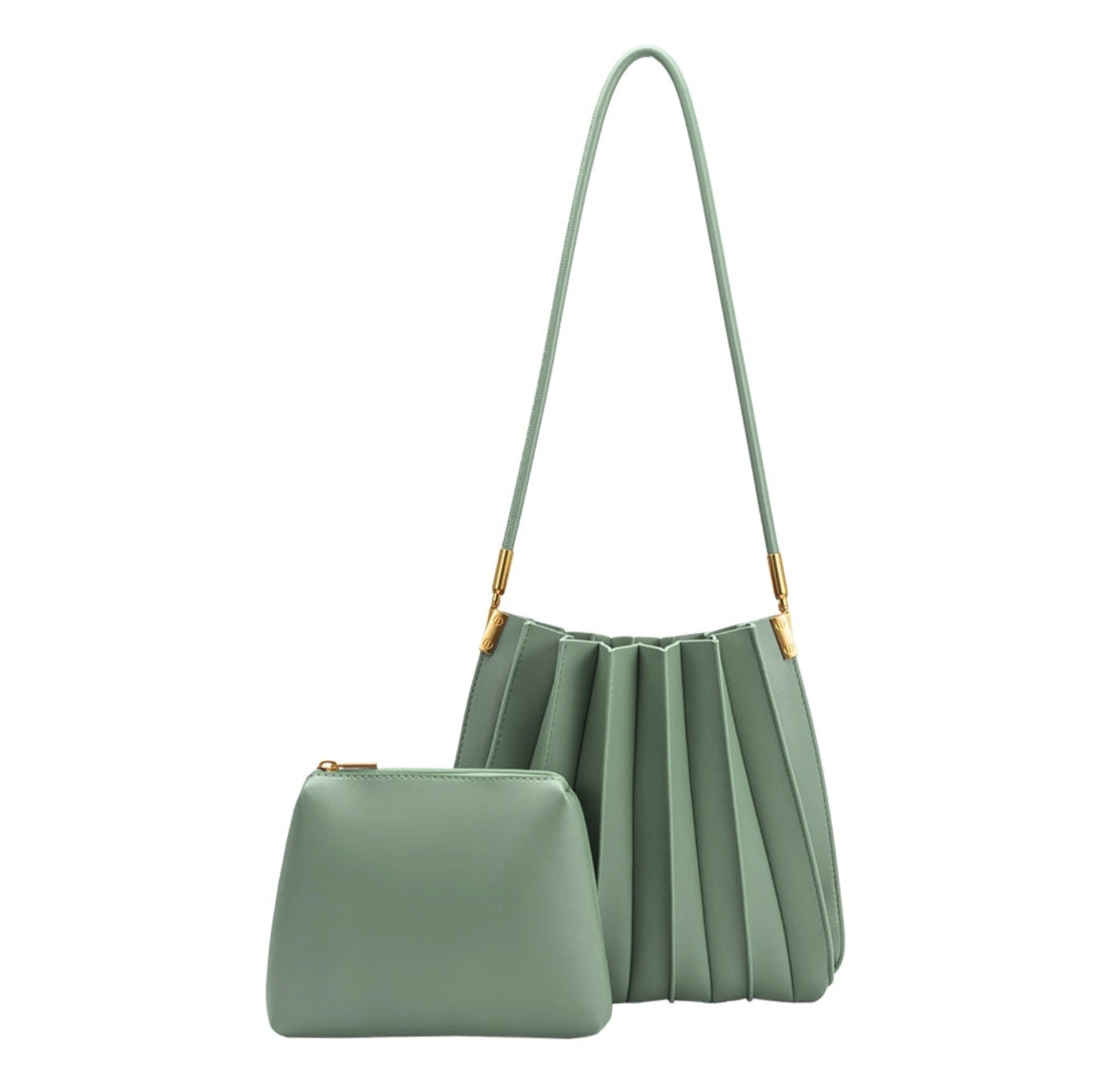 Pleated Vegan Leather Bag