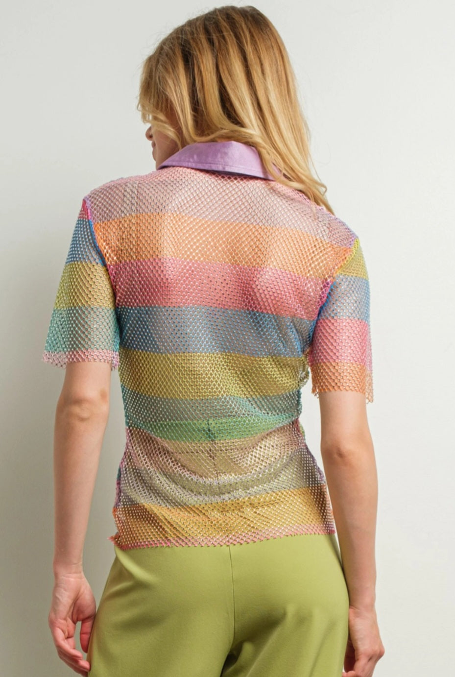 Multi Color Rhinestone Polo