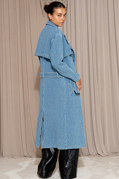 Denim Trench Coat w/Belt