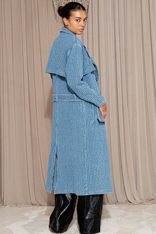 Denim Trench Coat w/Belt