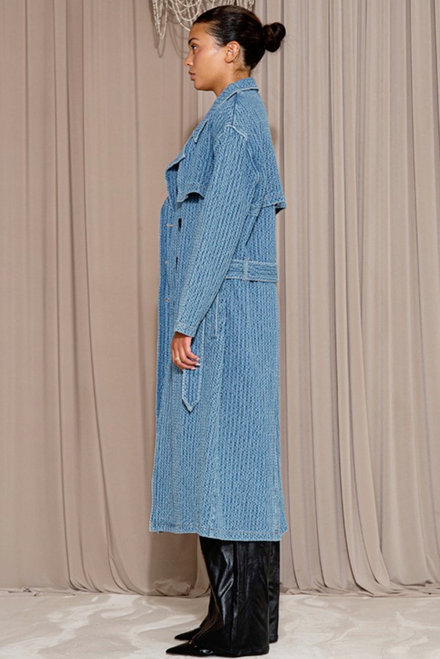 Denim Trench Coat w/Belt