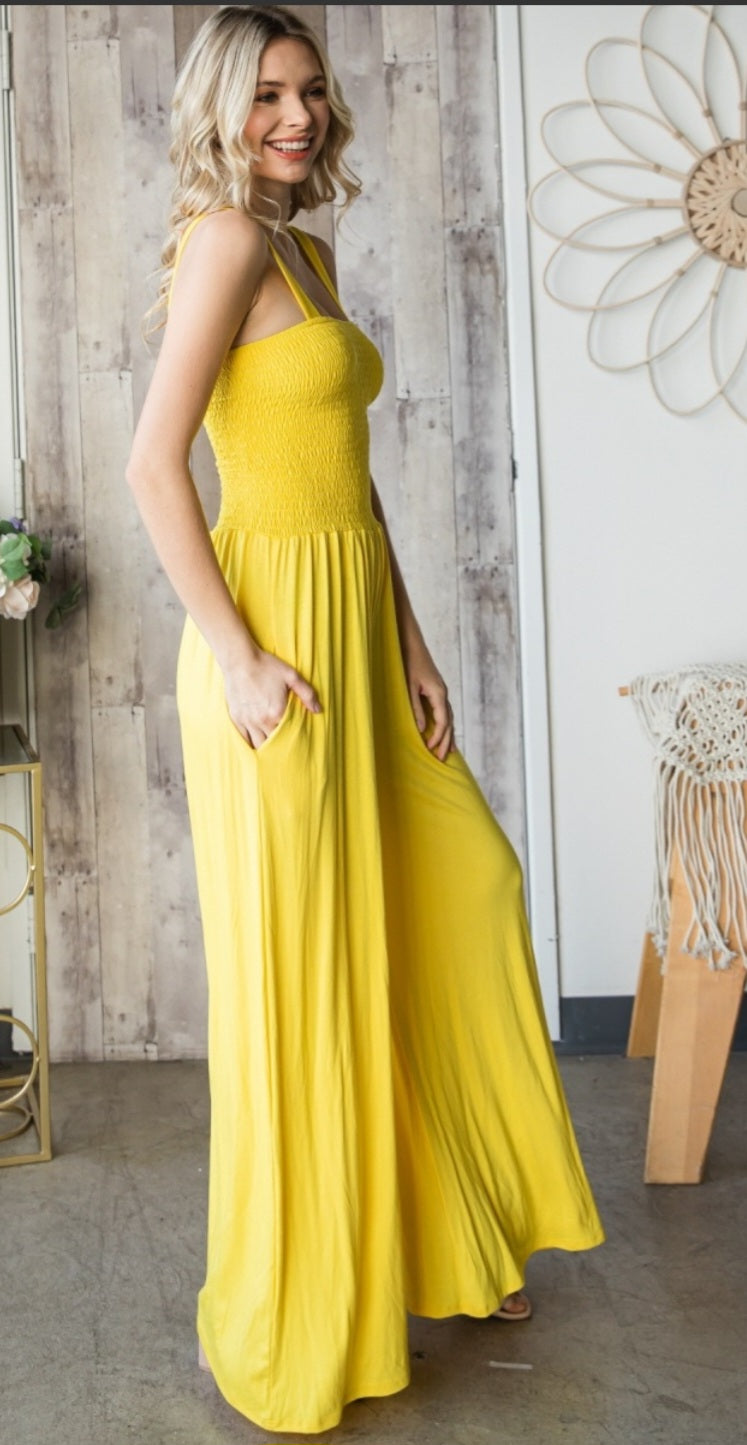 Yellow Overalls Jumpsuit
