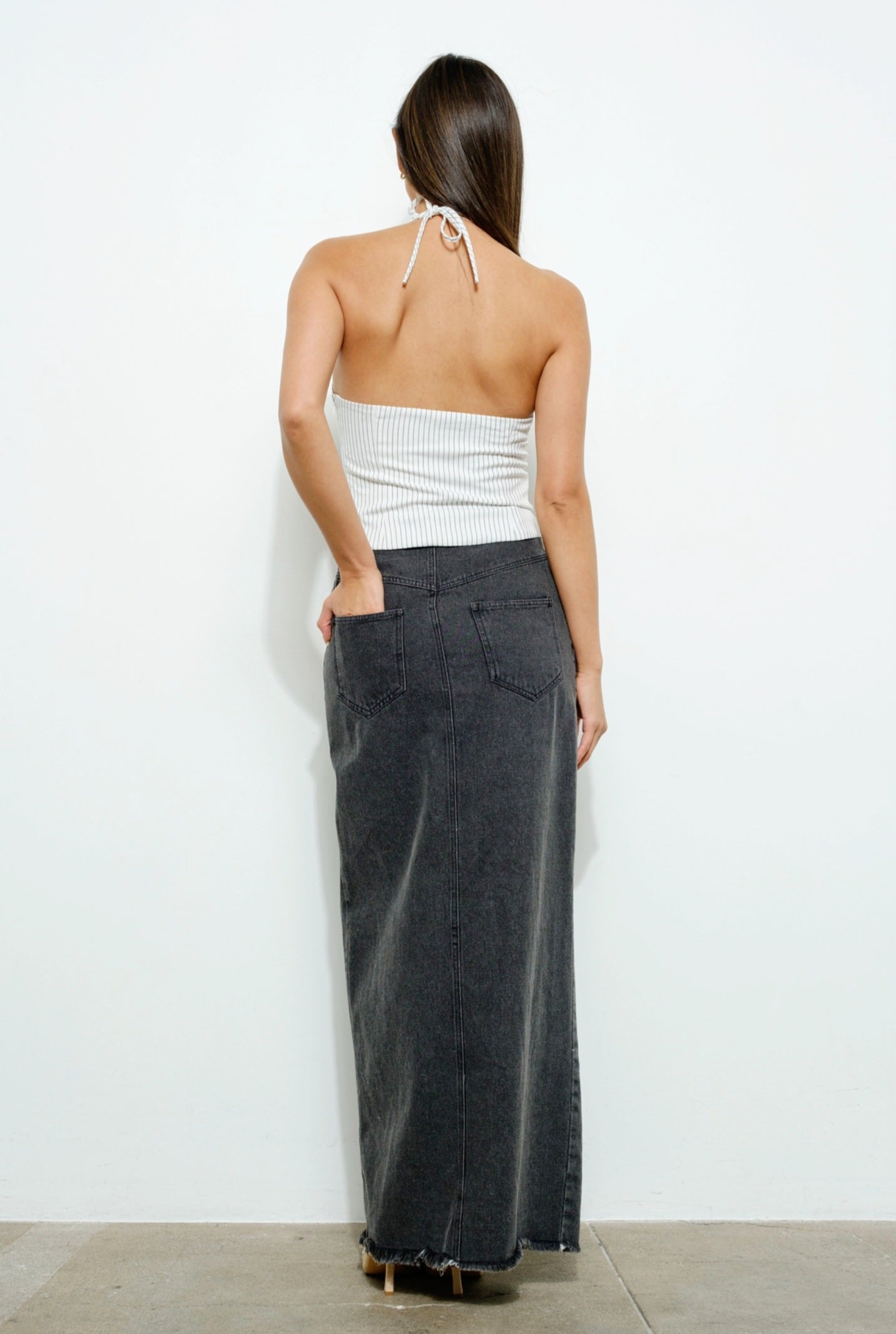 Black Denim Skirt