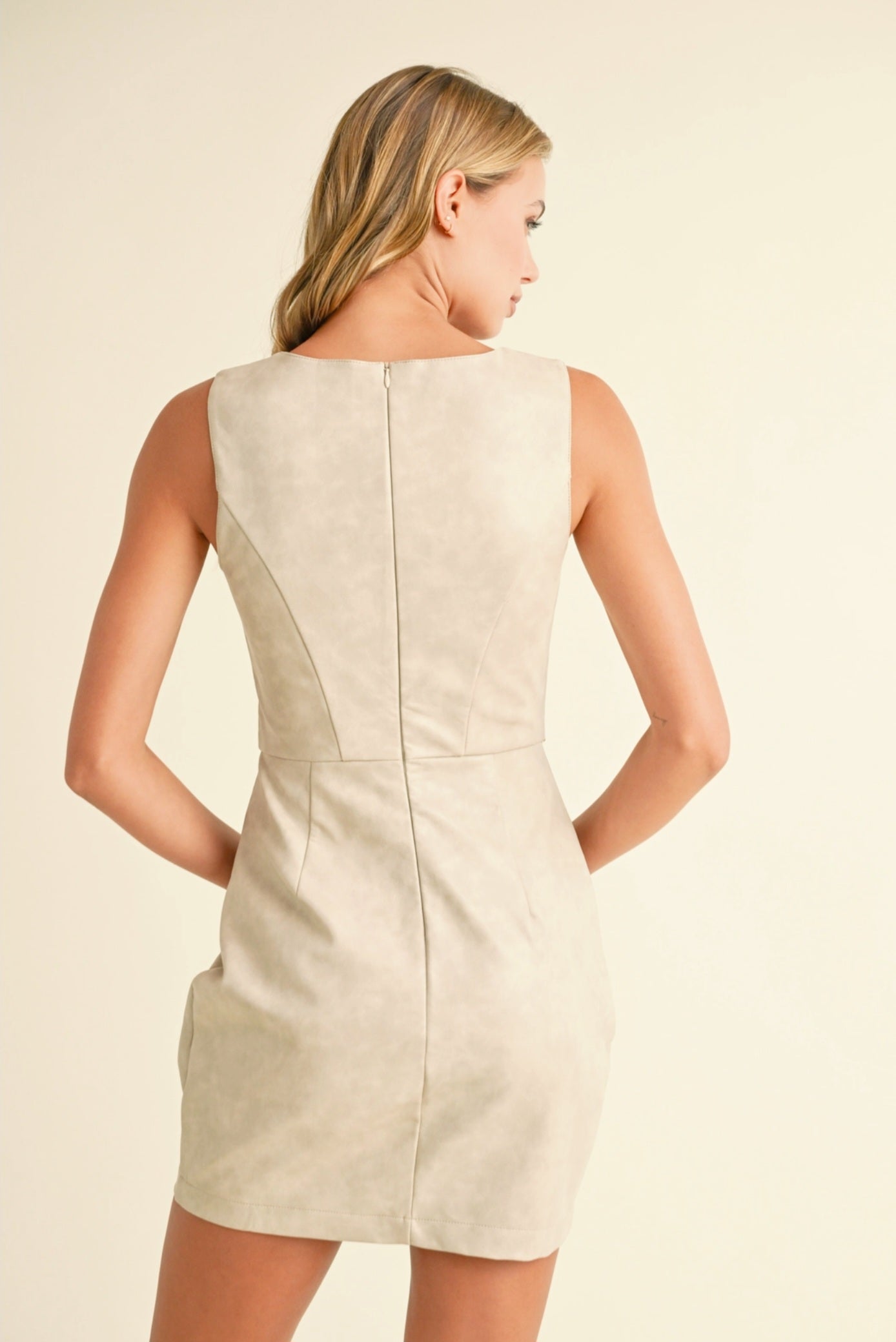 Faux Leather Mini Dres