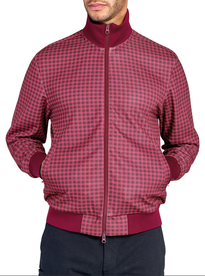 Red Houndstooth Track Jacket
