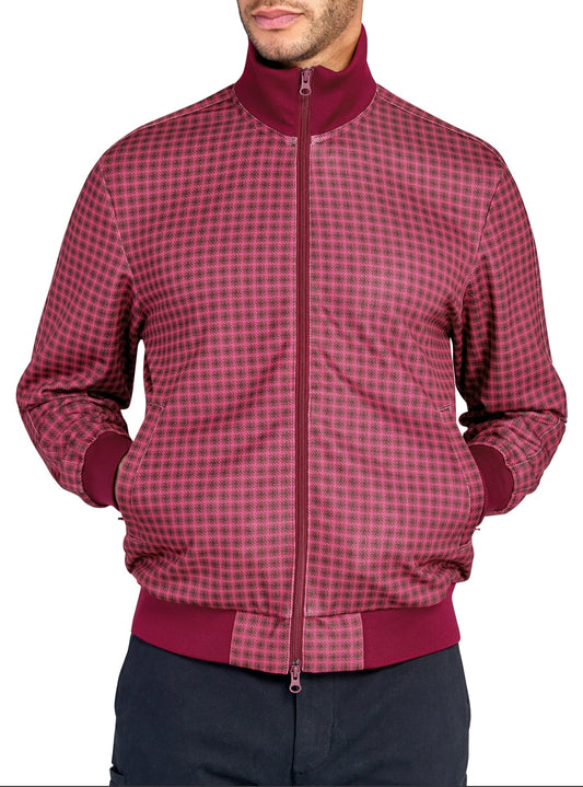 Red Houndstooth Track Jacket