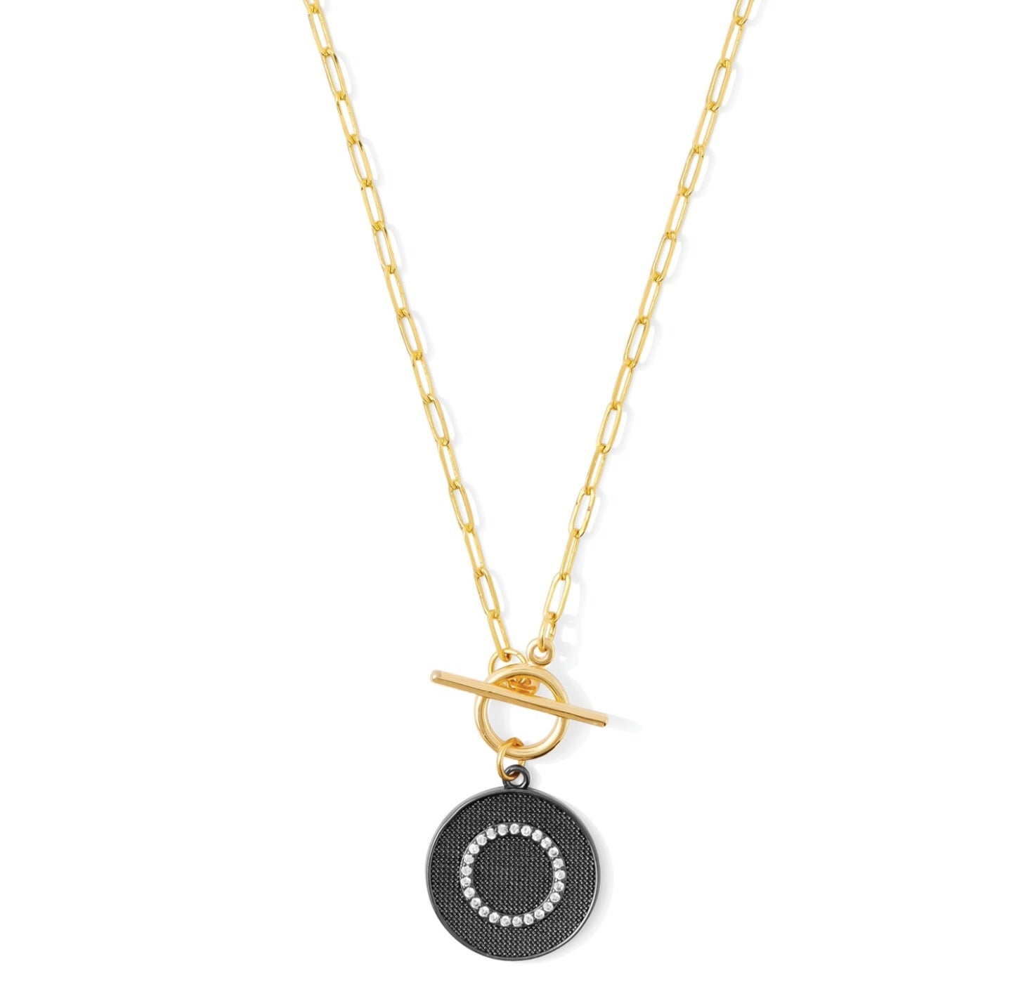 Pave Circle Toggle Necklace