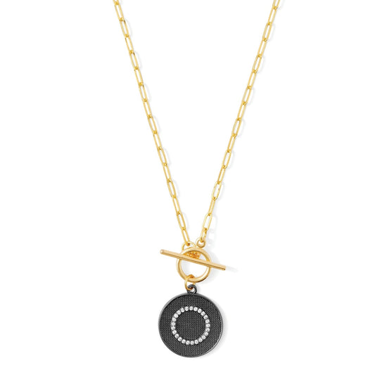 Pave Circle Toggle Necklace