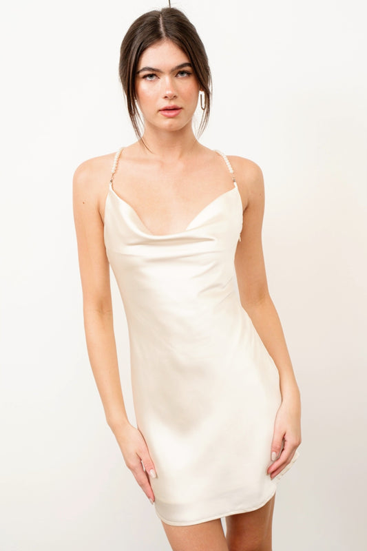 Pearl Strap Mini Dress