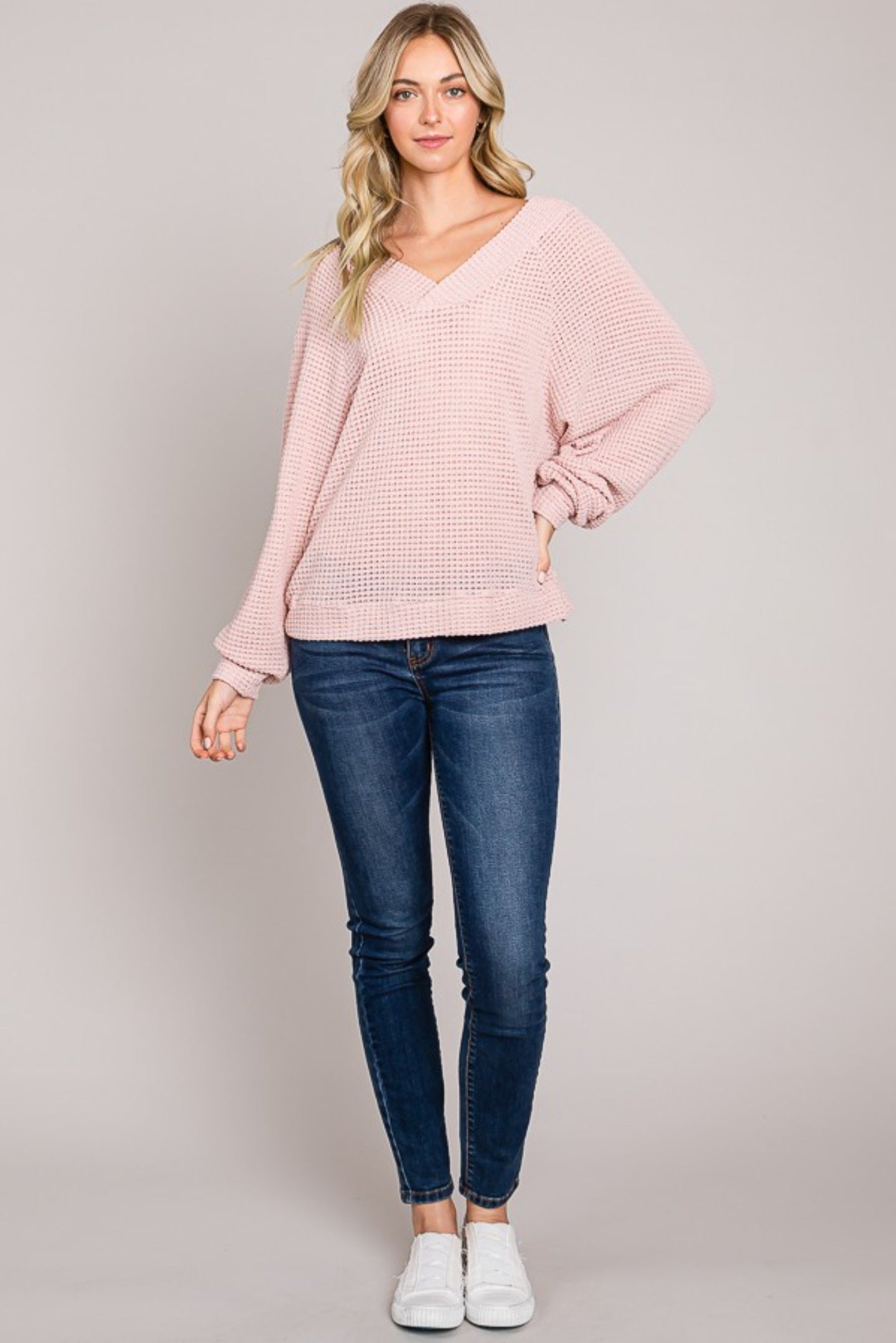 Long Sleeve Blouson Knit Top