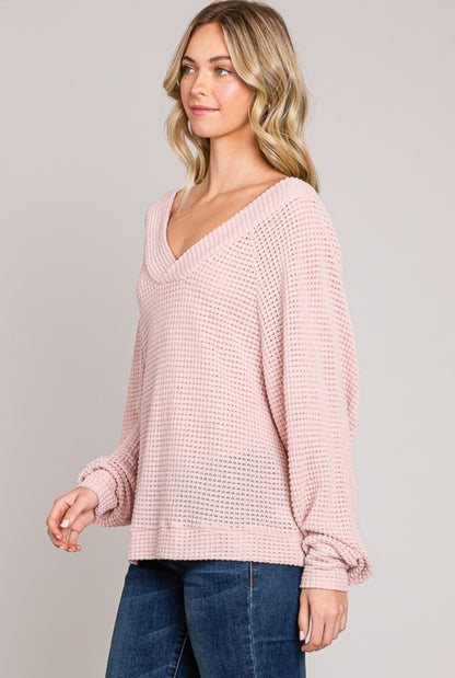 Long Sleeve Blouson Knit Top