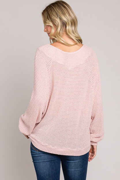 Long Sleeve Blouson Knit Top