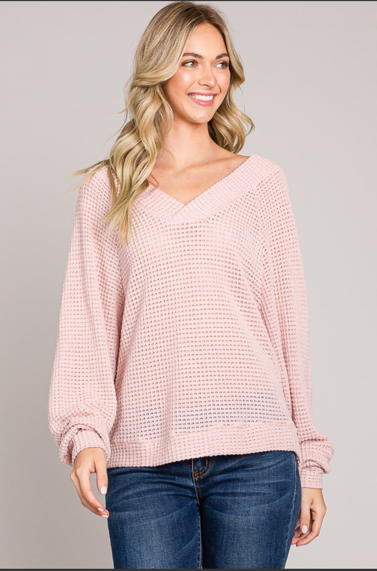 Long Sleeve Blouson Knit Top