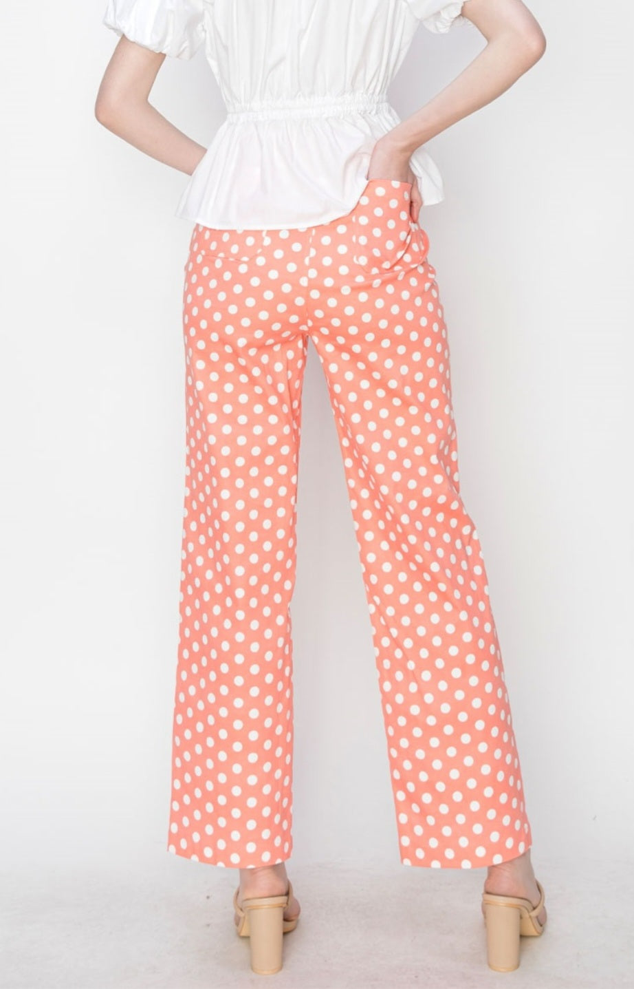 Cotton Stretch Polka Dot Pants