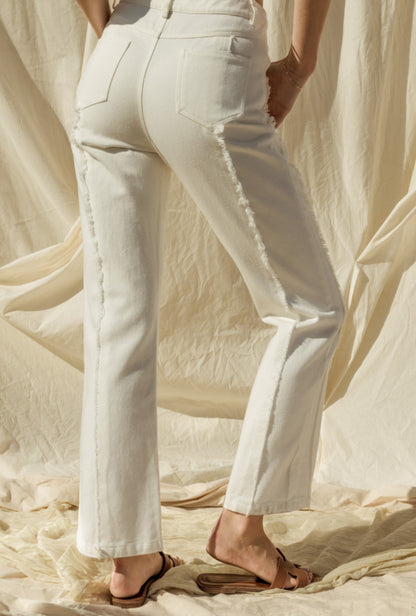White Frayed Denim