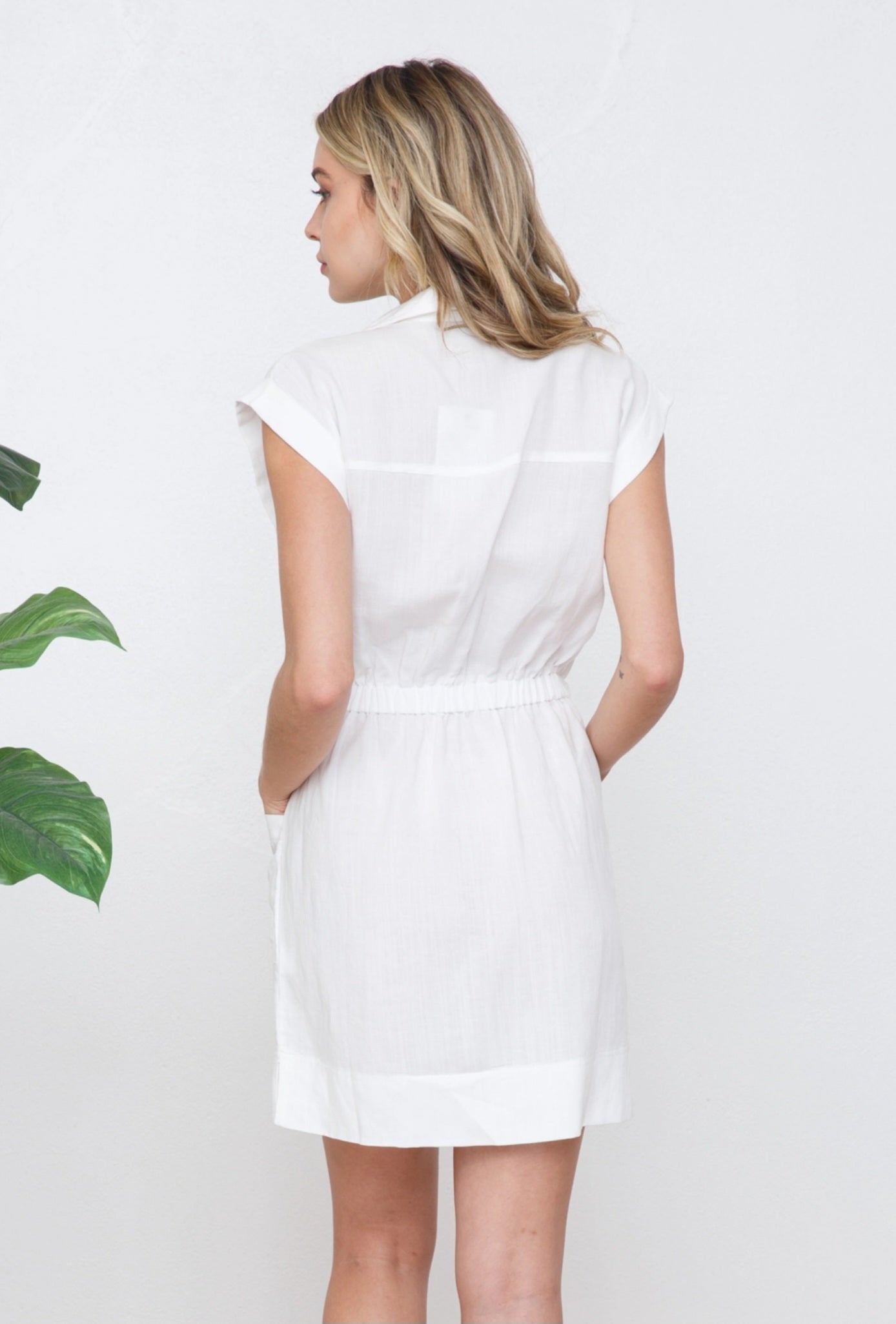 White Tie Waist Dress