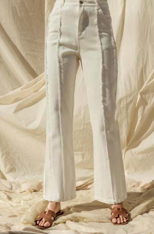 White Frayed Denim